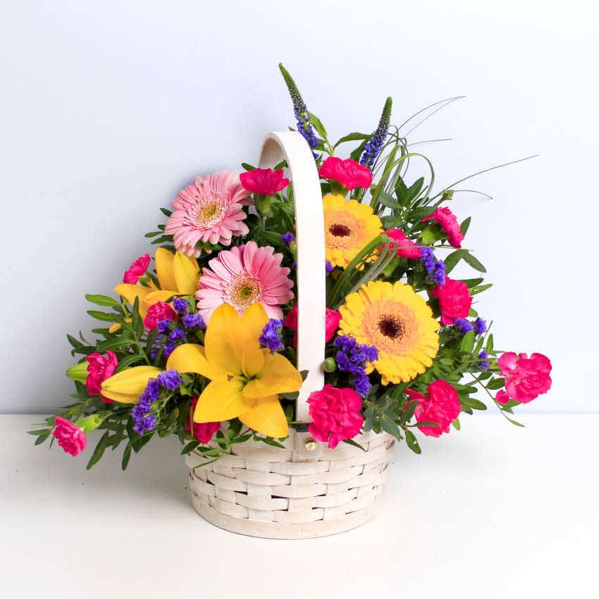 Rainbow Basket of flowers